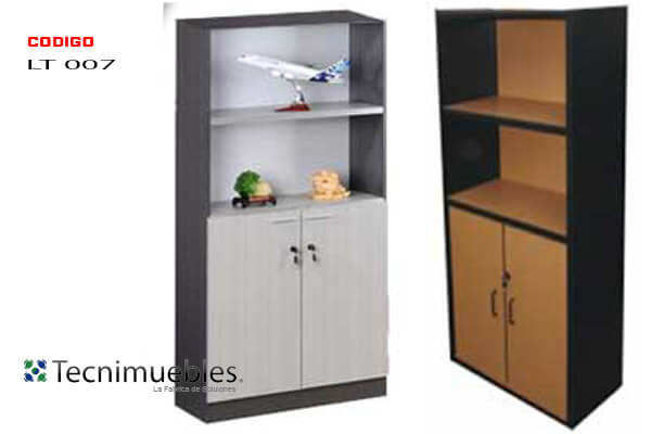 Medium size bookshelf with half doors