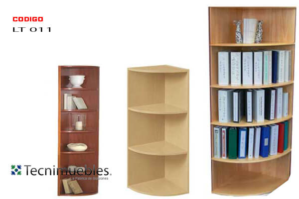 Rounded corner bookshelf