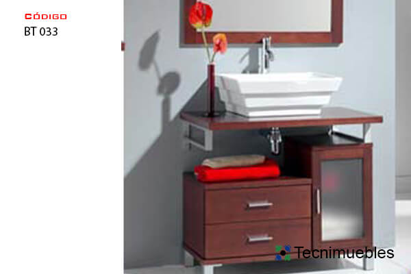 Bathroom Furniture with Supports and Pedestal Stand