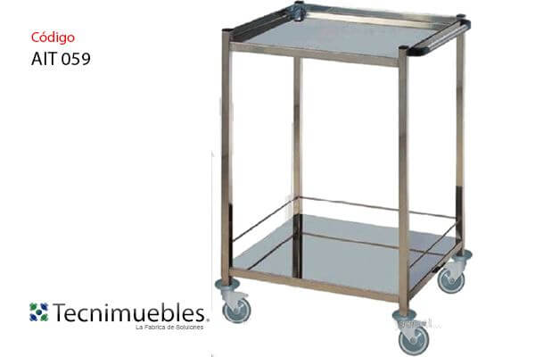 Stainless steel cart with shelves