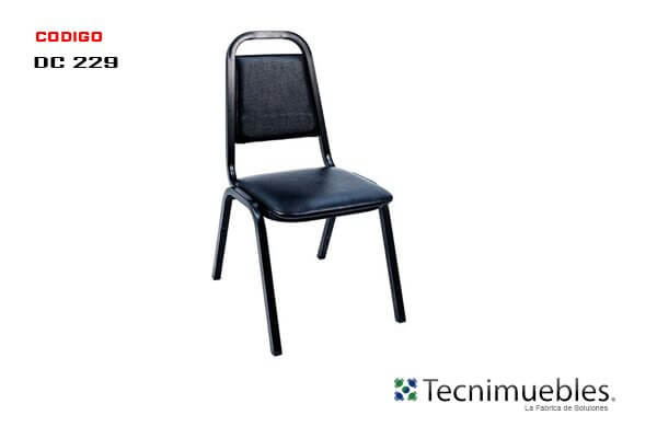 Waiting chair with padded seat and backrest