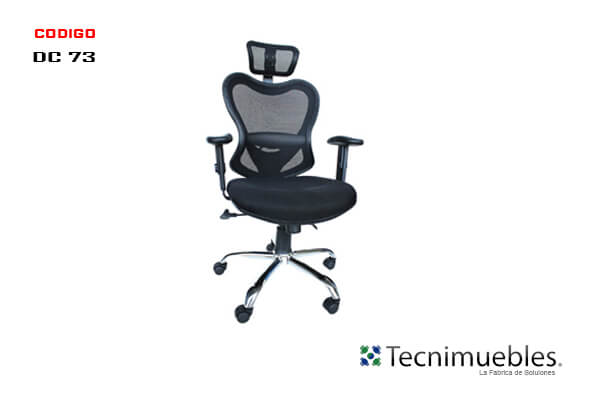 Ergonomic chair with mesh backrest