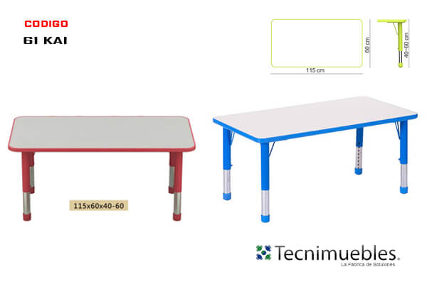 Rectangular tables for preschool