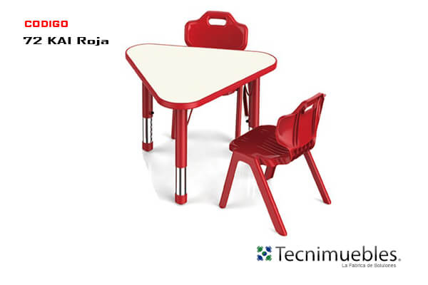 Red triangular table for children