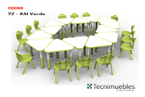 Triangular tables for children areas