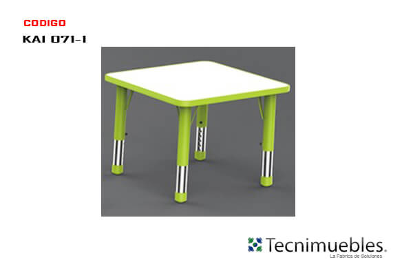 Square table with rounded edges for children