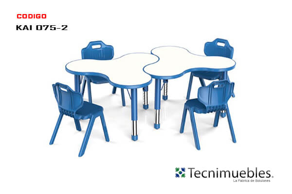 Organic shape table with chairs