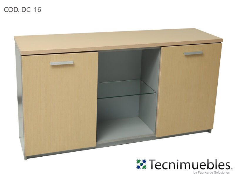 Credenza con repisa de vidrio