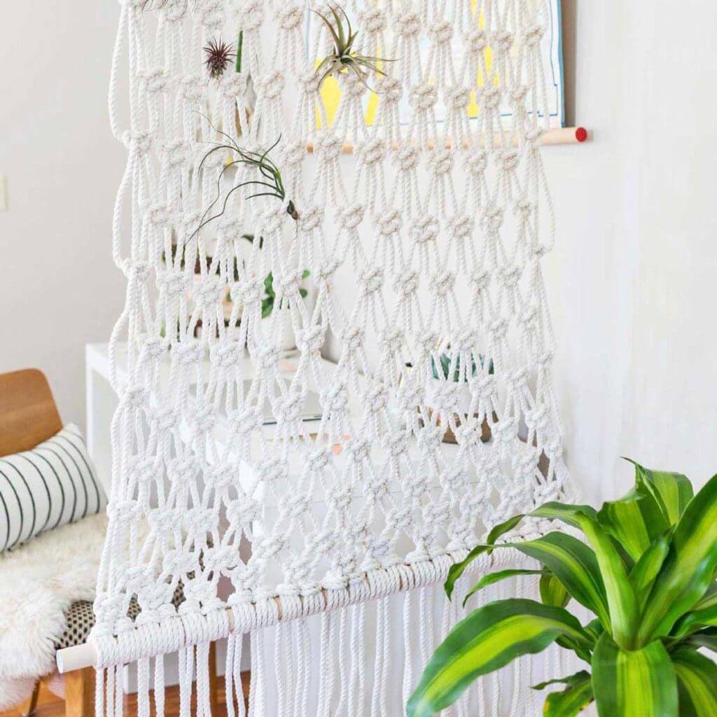 cortina macramé